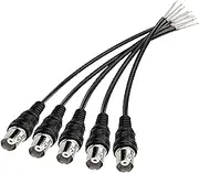 MEIRIYFA BNC Pigtail Cable Bare Wire, Female Coaxial Connector Extension Plug with Open End Wire for CCTV Camera Terminal Adapter (5pcs)