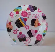 Cupcake Print Design Decorative Plate Table Top 8 inch Desert Serving Plate