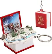 Pop Up Keychain, Small Pop Up Book | Portable Pop Up Christmas Book Keychain - Christmas Scene Books, Christmas Tree Ornaments, Backpack Charm for Kids Birthday