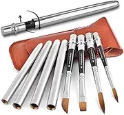 Kolinsky Sable Travel Watercolour Brushes - 4 pcs Artist Professional Premium Kolinsky Sable Watercolour Paint Brushes - Pointed Rounds Dagger Flat for Watercolour, Acrylics, Inks, Gouache Painting