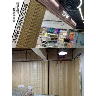 竹簾子折疊推拉門竹簾門隔斷家用簡易竹門簾客廳遮陽門簾商場竹簾