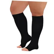 Extra Wide Calf Compression Socks Toeless for WomenMen 20-30mmHg Plus Size