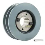 Cast Iron 4.75" Dual Groove Pulley 2 Belt B Section 5L and 1-3/8" Sheave Bushing