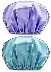 2pcs Shower Cap Bathing Cap Waterproof Shower Cap