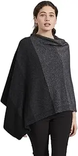 [McDonald] Possum Merino Ombre Womens Poncho -Black/Charcoal/Pewter