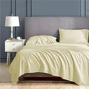 Day Care 500TC Super Soft Elegant Colors Bedsheet 100% Egyptian Cotton Ivory Super King Size (108" x 110") 2 Peice Pillow Cover Size(18"x28")