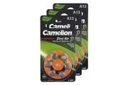 3x 6pc Camelion A13 Zinc Air 1.45V Battery Button Cell Batteries for Hearing Aid