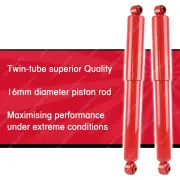 2x Rear KYB SKORCHED 4'S Shock Absorbers for Nissan Navara D40 All Styles 05-15