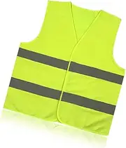High Visibility Fluorescent Safety Vests, Yellow/Gray Outdoor Hi Vis Reflective Safety Jackets Waistcoat for Night, Rainy and Foggy