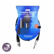 Amphenol ABJ6 6M 6.35mm TRS Jack Plug to 3pin Female XLR Audio Cable