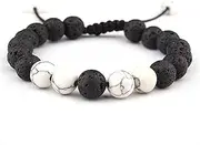 [TOZLU] Timetries Adjustable Natural Stone Essential Oil Anxiety Diffuser Bracelet Unisex with Turquoise