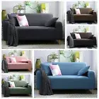 Solid Color 1 2 3 4 Seater Stretch Sofa Skirt Seat Slipcover Couch Cover Lounge