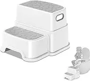 Taoluwin Step Stools for Kids, Detachable Design Step Stools, Portable Footstool for Children, Toddler Step Stool Poop Stool for Toilet Potty Training, Bathroom, Kitchen (Grey)