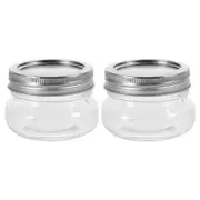 2Pcs Small Glass Jars Mini Mason Jar Wide Mouth Small Jam Honey Container Jars