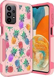 Glisten - Samsung Galaxy A23 5G Case, Samsung A23 Case - Pineapple Watercolored Printed Heavy Duty Military Grade Protection Shockproof Armor Pink Phone Case/Cover for Galaxy A23 5G & 4G.