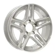 eCustomrim Two Aluminum Trailer Wheels 15X5 15 Inch Rim Silver Machined 5 Lug