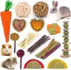 Bunny Toys for Rabbits Hamster/Guinea Pig Toys Natural Timothy Hay Sticks Chew