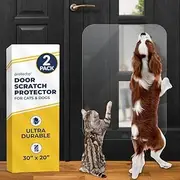 PROTECTO 2 Pack Door Protector from Dog Scratching 30x20 Cat & Dog Scratch Guard for Indoor/Outdoor Use Easy Install on Doors, Walls, Glass & Screen