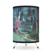 Graveyard Scene Tripod Lamp with High-Res Printed Shade