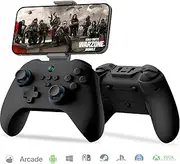 arVin Gamepad Controller for iPhone/iOS/Android/Switch/PS4/PC - with Phone Holder/Turbo/Macro/6-Axis Gyro/Motor/Hall Joystick for iPhone 15/14/13/Galaxy S24/23/22/Call of Duty warzone Mobile/Genshin
