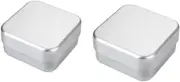 2Pcs Aluminum Rectangular soap Container Box,Rectangular Aluminum Silver Soap Tin