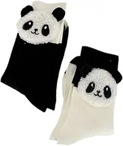[Healeved] Panda Print Socks Pairs Women's Cotton Ankle Socks Soft Cozy for Holiday and Everyday Wear