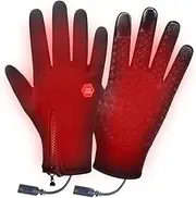 [Generic] USB Heated Gloves - Touchscreen Electric Gloves | Rechargeable Hand Warmer Gloves | Windproof Cycling Gloves | Portable Winter Motorcycle Warm Gloves for Hunting Cycling Skiing Hiking Outdoor Working