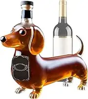 Whiskey Glass Bottle - Liquor Display Art, Dog Shaped Glass | Dachshund Shaped Alcohol Bottles Animal Statue, Wine Container Transparent Decanter for Birthday Housewarming Gift Celebration Bar Counter