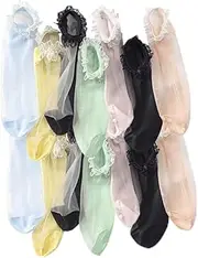 [DEARMAMY] Elastic Short Socks for Women Lace Socks Material Breathable Ankle Socks Random Color