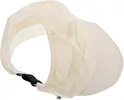 [Baluue] Beach Baseball Hat Women Ponytail Sun Cap Wide Brim Hat Visor for Outdoor Use Khaki