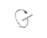 ORO BELLE Sterling Silver Ring Ball and Bar Design