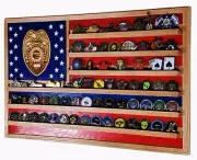 Kansas State Trooper State Police Challenge Coin Display Flag 70+ Coins TRAD