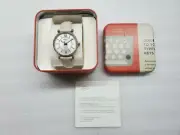 FOSSIL CARLIE SILVER DIAL CRYSTALS WHITE LEATHER STRAP LADIES WATCH ES4465 NEW