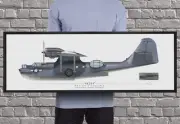PBY-5A Catalina - Framed Panoramic Print 36" x 12" by Craig Tinder