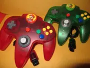 2 New MARIO / LUIGI Wired Controller FOR NINTENDO 64 RED FOR MARIO & GREEN LUIGI