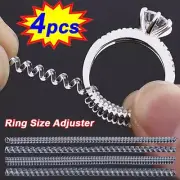 4pcs/set Ring Size Reducer Tools Spiral Spring Based Rings Adjust Invisible