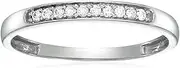 [Vir Jewels] 1/10 cttw Diamond Wedding Band for Women, 10K White Gold Wedding Band with 10 Stones Prong Set, Size 4.5-10