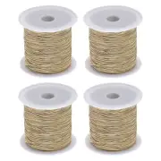4 Rolls Nylon String Cord 45 Yards 0.4mm Nylon Cord Beading Satin String, Khaki