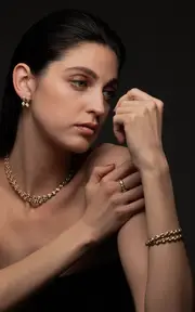 [Rene Barnes] Reverie II 14K Yellow Gold Multi-Gem Tennis Bracelet