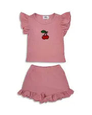 Lola + The Boys Girls' Ruffle Cherry Top & Shorts - Little Kid, Big Kid
