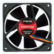 Evercool 80mm x 25mm DC 12v Hi Speed Ball Replacement Fan 4 pin PWM EC8025H12BP