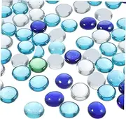 Glass Flat Beads Decorative Aquarium Stones for Fish Tank Vase Filler Smooth Finish Safe for Freshwater Saltwater for DIY Crafts