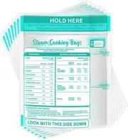 100 Pack Zipper Microwave Steam Bags Reusable Cooking Vegetables Potatoes Meat