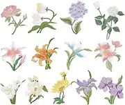 13pcs Flower Iron on Patches Realistic Floral Embroidery Patches Applique for Clothes Hats Jeans Jacket