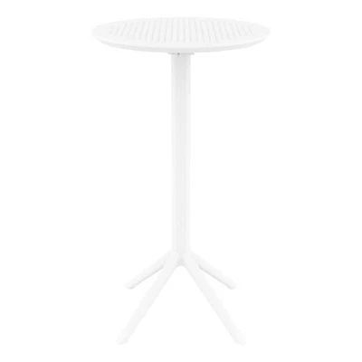 Compamia Sky 24 inch Round Folding Bar Table in White finish