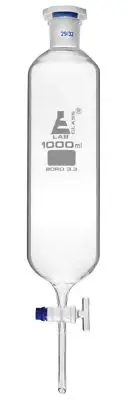 Dropping Funnel, 1000ml - 29/32 Plastic Stopper, Borosilicate Glass - Eisco Labs