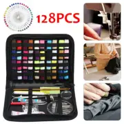 128pcs Portable Travel Sewing Kit Thread Scissor Tape Pins Thimble Needle DIY