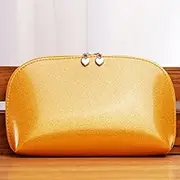 Closet Organizer PU Cosmetic Storage Bag 10 Colors Portable Waterproof Travel Toiletry Makeup Bag Storage Organiser (Color : Yellow)