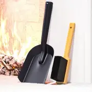 Fireplace Shovel Black Ash Shovel and Brush, Dustpan Set Small, Durable Steel...