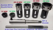 Lathe Tailstock Die Holder Set Of 6 Floating Type MT2 SHANK Holds Metric Die